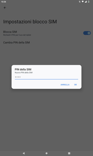 Inserisci Nuovo PIN della SIM e seleziona OK