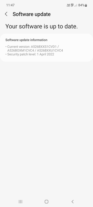 If your phone is  up to date, you will see the following screen