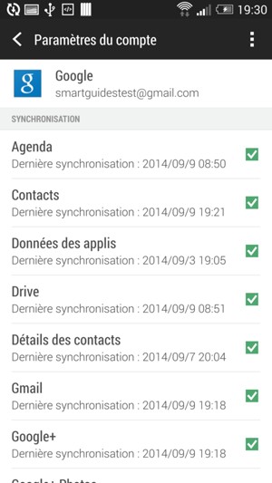 Sélectionnez le bouton du Menu