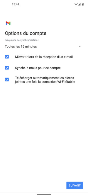 Sélectionnez SUIVANT