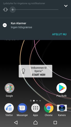 Tryk én gang mere for lydløs tilstand