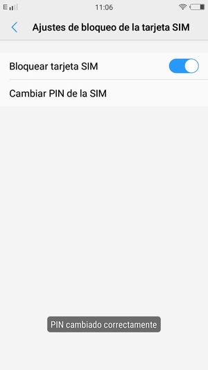 Su PIN ha sido cambiado