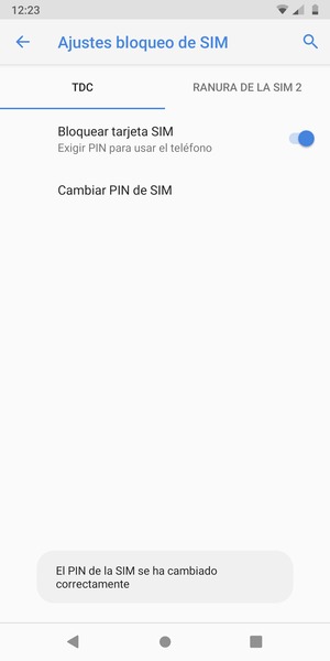 Su PIN de SIM ha sido cambiado