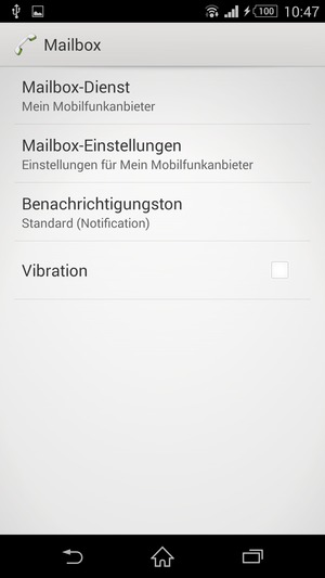Wählen Sie Mailbox-Einstellungen