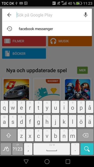 Ange app-namnet och välj Sök