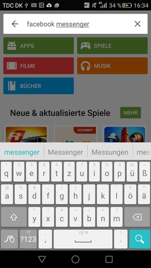 Geben Sie den Namen der App ein und wählen Sie Suchen