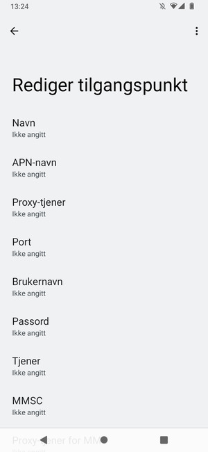 Skriv inn internett-informasjon