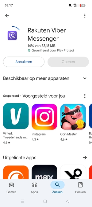 Wacht tot het installatieproces beëindigd is