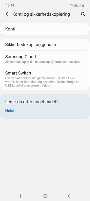 Vælg Sikkerhedskop. og gendan