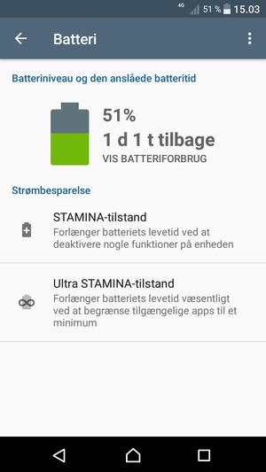 Vælg STAMINA-tilstand