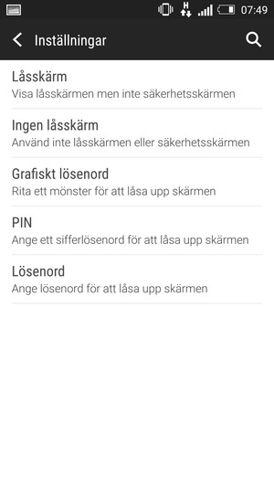 Välj Grafiskt lösenord