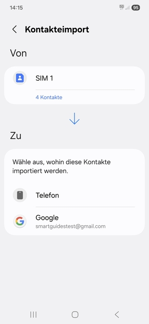Wählen Sie Google