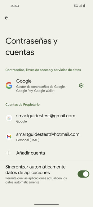 Seleccione su cuenta Google