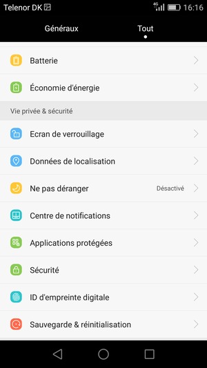 Faites défiler et sélectionnez Sécurité