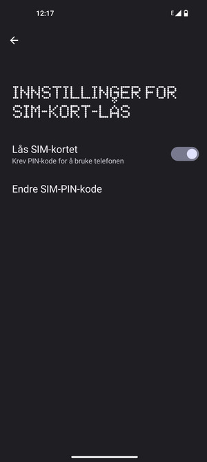 Velg Endre SIM-PIN-kode