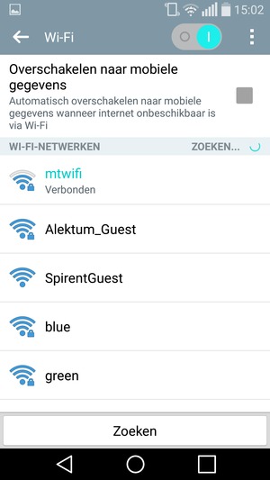 U bent nu verbonden met het WiFi-netwerk
