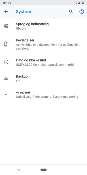 Vælg Backup