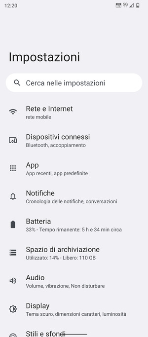 Seleziona Rete e Internet