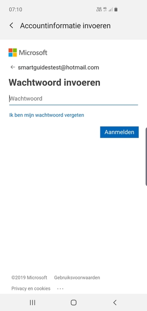 Voer uw wachtwoord in en selecteer Aanmelden