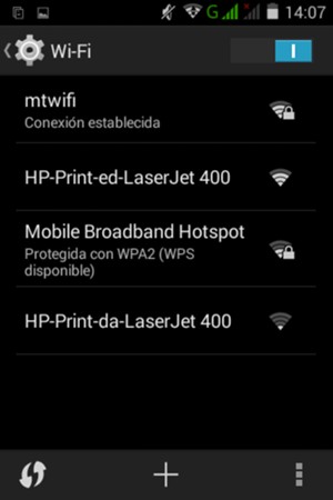 Ahora está conectado a la red Wi-Fi