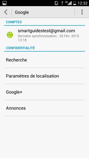 Sélectionnez votre compte de sauvegarde