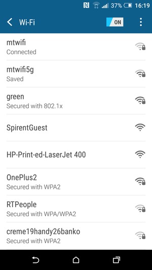 You are now connected to the Wi-Fi network
