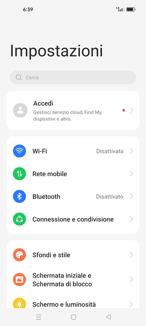 Seleziona Rete mobile