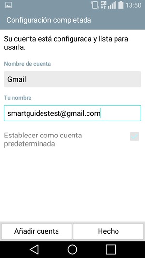 Déle a su cuenta un nombre y escriba su nombre. Seleccione Hecho