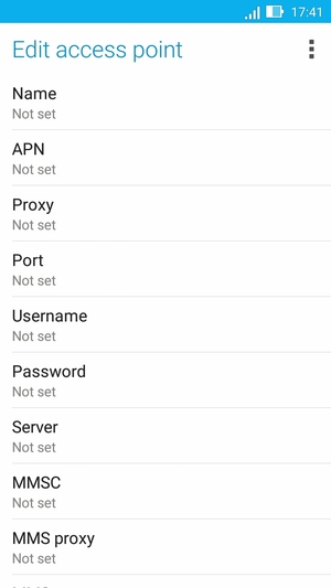Enter MMS information