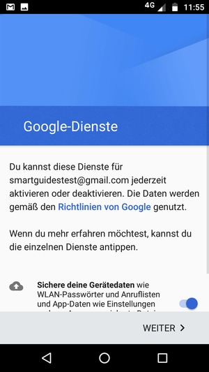 Wählen Sie WEITER