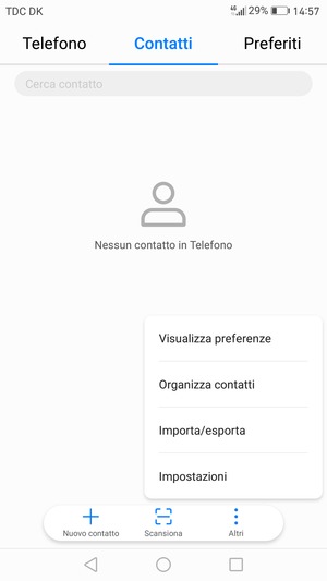Seleziona Importa/esporta