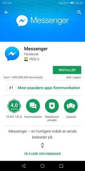 Vælg INSTALLER