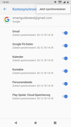 Wählen Sie Jetzt synchronisieren