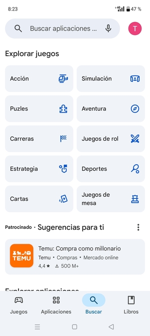 Seleccione la barra de Búsqueda