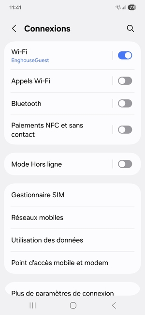 Sélectionnez Gestionnaire SIM