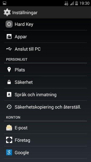 Scrolla till och välj Plats