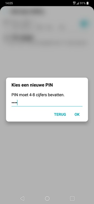 Voer uw Nieuwe pincode in en selecteer OK