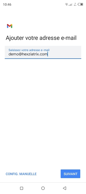 Saisissez votre adresse e-mail et sélectionnez SUIVANT