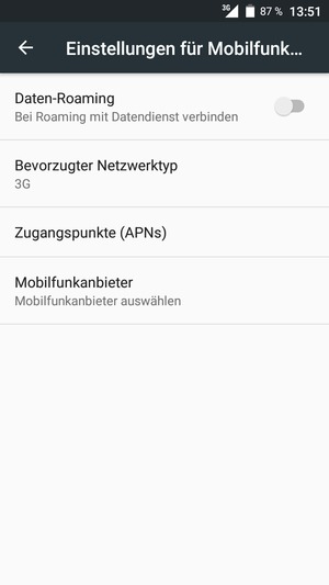 Wählen Sie Bevorzugter Netzwerktyp