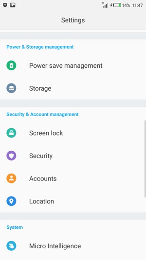 To change the PIN for the SIM card, return to the Settings menu and select Security