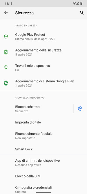 Seleziona Blocco della scheda SIM