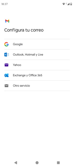 Seleccione Outlook, Hotmail y Live