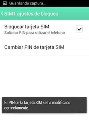 Su PIN de la tarjeta SIM ha sido cambiado