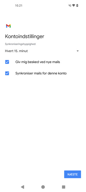 Vælg NÆSTE