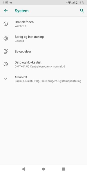 Vælg Avanceret