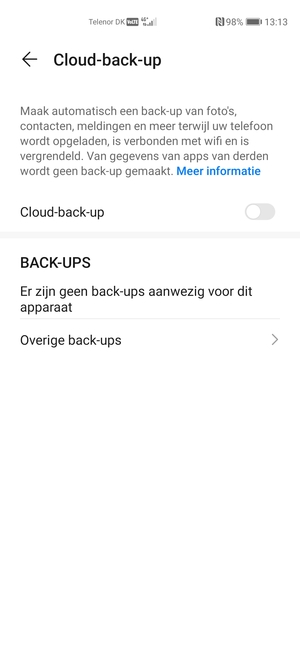 Schakel  Cloud-back-up in