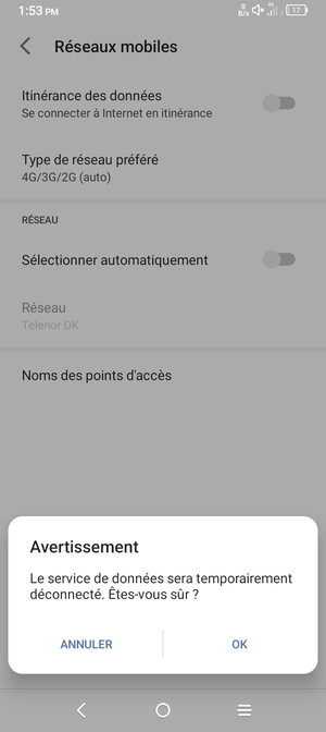 Sélectionnez OK