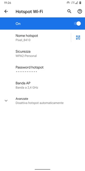 Il telefono è ora pronto per essere usato come modem
