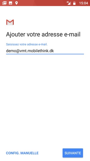 Saisissez votre adresse e-mail et sélectionnez SUIVANTE