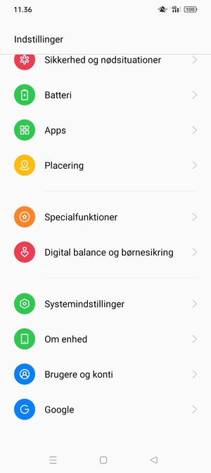 Scroll til og vælg Om enhed